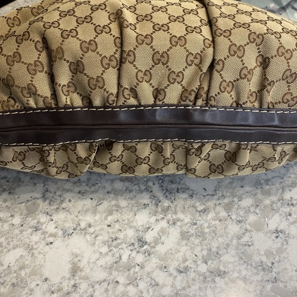 Gucci Queen Medium Hobo Handbag GG Brown Monogram Canvas/Leather - Picture 7 of 14